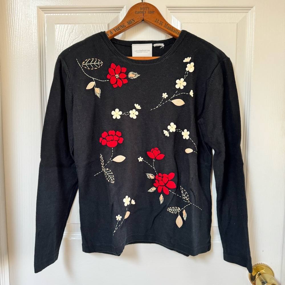 Vintage Liz Claiborne Petite Sport Floral Sweater – Size PS